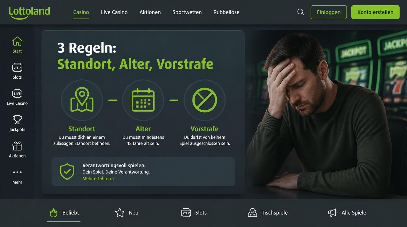 Visualisierung von Standort-, Alters- und Vorstrafenregeln als Gründe für Registrierungsprobleme