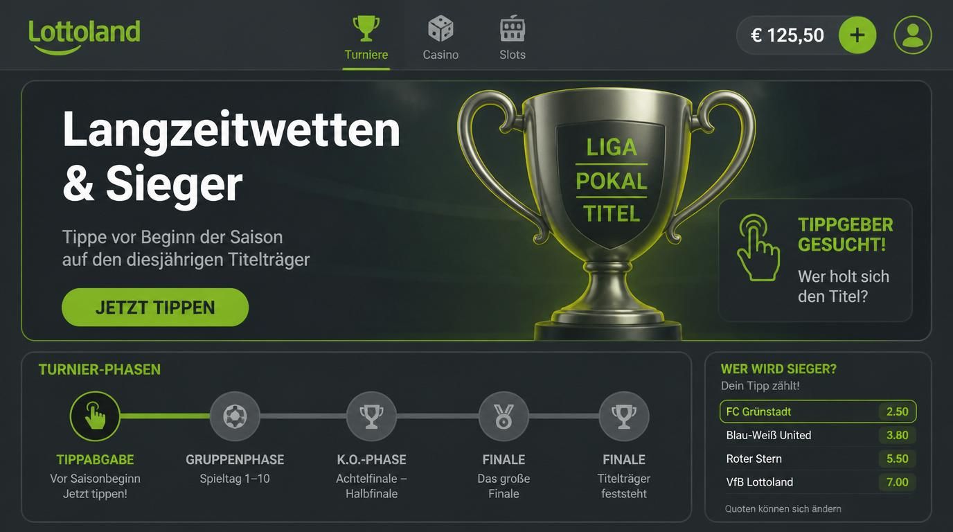 Darstellung einer Langzeitwette mit Turnier-Progress und Champions.