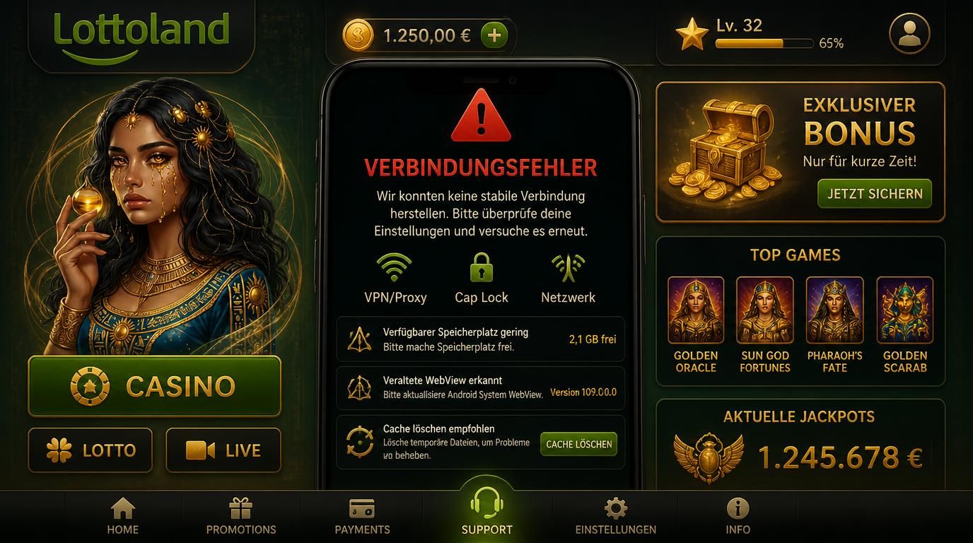  Android-Gerät mit typischen Login-Fehlern und Warnsymbolen 